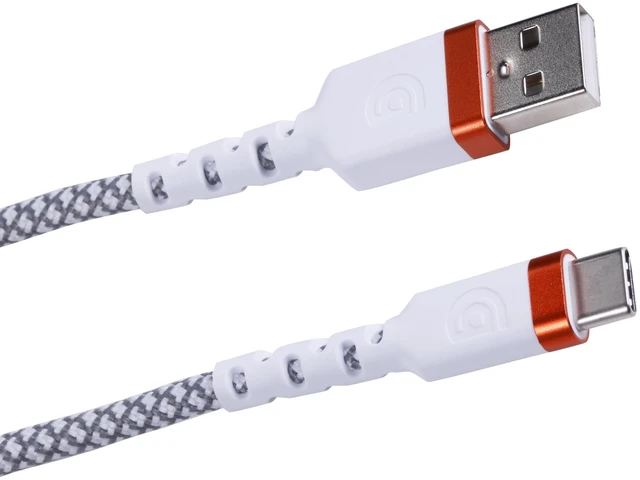 Main image of Griffin USB-C to USB-A Cable, Fast Charging Cable with 48 Spindle Braiding, Aluminum Heads, 30,000 Bend Lifespan, Durable Fast Charging Cable