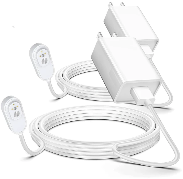 Main image of Arlo Camera Charger 2 Pack 10FT Compatible with Arlo Pro 5S 2K, Pro 4, Pro 3, Ultra 2, Ultra, Floodlight, Go 2 Cameras, arlo Magnetic Charging Cable Outdoor Weather Resistant Connector Power Adapter
