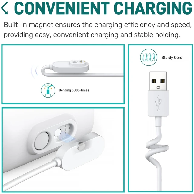 Alt view image 3 of 7 - Arlo Camera Charger 2 Pack 10FT Compatible with Arlo Pro 5S 2K, Pro 4, Pro 3, Ultra 2, Ultra, Floodlight, Go 2 Cameras, arlo Magnetic Charging Cable Outdoor Weather Resistant Connector Power Adapter