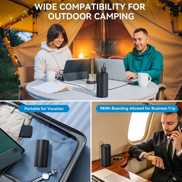 Alt view image 2 of 7 - Portable Power Station With AC Outlet, 27000mAh Battery, 100W AC, 65W PD | Compact Portable Power For Camping, Travel, Home Backup And Outdoor Activities With 4 Charging Ports