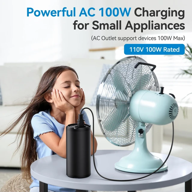 Alt view image 6 of 7 - Portable Power Station With AC Outlet, 27000mAh Battery, 100W AC, 65W PD | Compact Portable Power For Camping, Travel, Home Backup And Outdoor Activities With 4 Charging Ports
