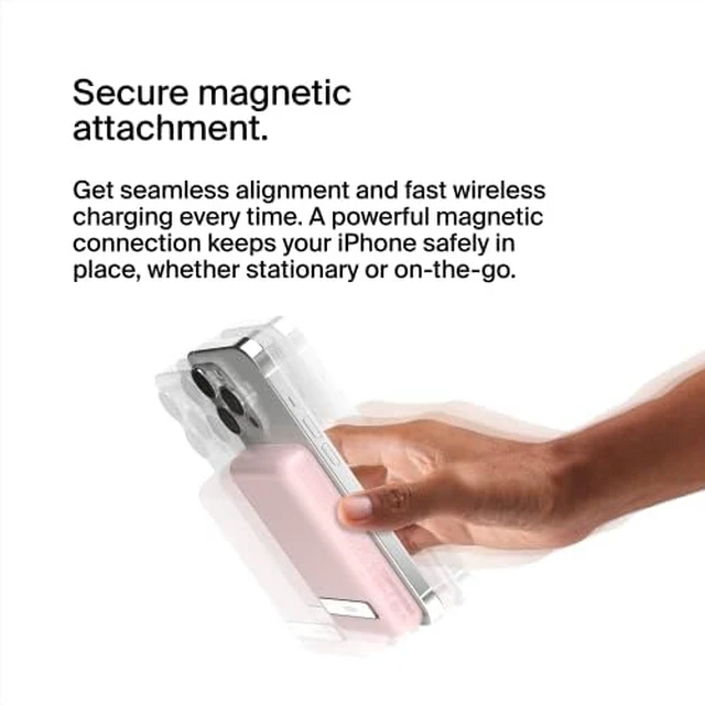 Alt view image 5 of 7 - Belkin 5000mAh 7.5W MagSafe Power Bank with Kickstand | Wireless Charging Battery Pack, iPhone 17, Air, Pro, Pro Max, iPhone 16, AirPods, Apple Watch, Pixel 10, Magnetic