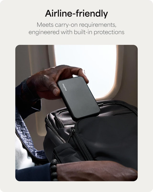 Alt view image 4 of 7 - Mophie Powerstation Plus mini 5K Portable Charger, Signature Series | 5,000mAh Power Bank for iPhone 17 / 16, Integrated USB-C Cable, 20W Fast Charging, Premium Materials, Airline Friendly