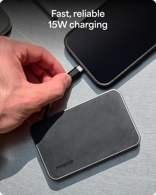 Alt view image 2 of 7 - Mophie Powerstation Plus mini 5K Portable Charger, Signature Series | 5,000mAh Power Bank for iPhone 17 / 16, Integrated USB-C Cable, 20W Fast Charging, Premium Materials, Airline Friendly