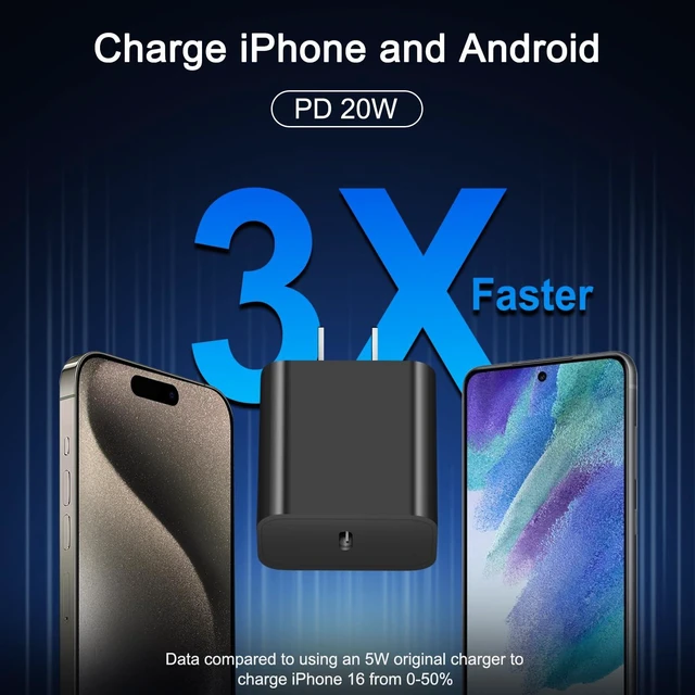 Alt view image 4 of 7 - for iPhone 18 17 16 Charger Fast Charging Lightning&USB C Cord 10FT Black | Extra Long 10FT Cable with 3Pack PD 20W Charger Blocks for iPhone Duo/18/18 Pro/18 Pro Max/17/17 Pro/17 Pro Max/16/15/14/13