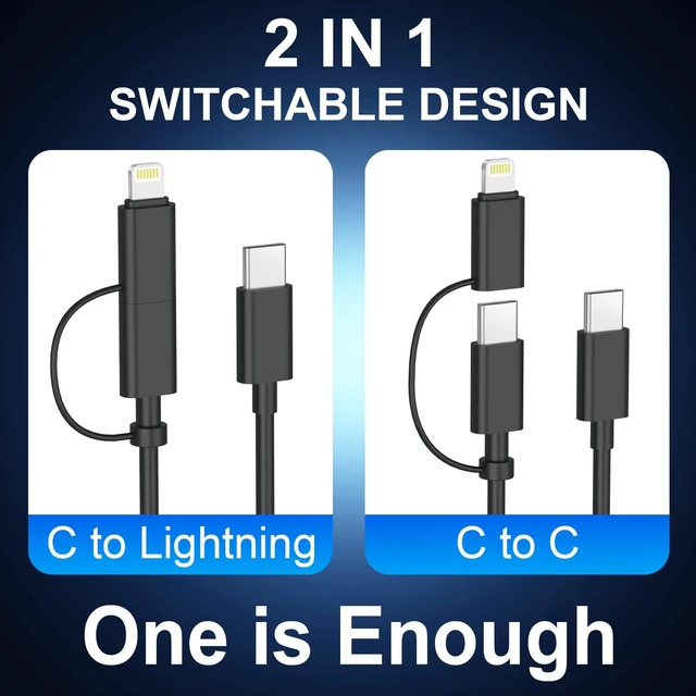 Alt view image 5 of 7 - for iPhone 18 17 16 Charger Fast Charging Lightning&USB C Cord 10FT Black | Extra Long 10FT Cable with 3Pack PD 20W Charger Blocks for iPhone Duo/18/18 Pro/18 Pro Max/17/17 Pro/17 Pro Max/16/15/14/13