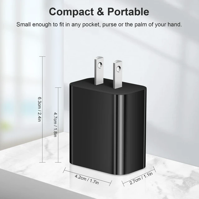 Alt view image 6 of 7 - USB C Charger Block Fast Charging Block Type C Charger Multiport Adapter | 20W Wall Chargers for iPhone Air/17/17 Plus/17 Pro/17 Pro Max/16/16 Plus/16 Pro/16 Pro Max/15/15 Pro/15 Max/14/Samsung(Black)
