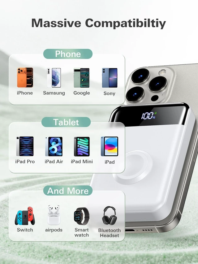 Alt view image 5 of 7 - for Magsafe Portable Charger, 10000mAh Power Bank Magnetic Battery Pack | 22.5W Fast Charging, for iPhone 17/16/15/14/13/12, Travel Essentials, Wireless charger for Apple Watch Ultra/11/10/9/8/7/6/SE