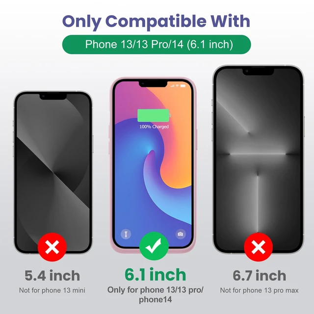 Alt view image 2 of 7 - Battery Case for iPhone 14/13 Pro/13, 7500mAh Rechargeable Portable Charging Case, 360° Protection Extended Battery Charger Cover Battery Pack Compatible with iPhone 13/13 Pro/14 (6.1 inch)-Pink