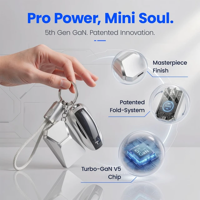 Alt view image 4 of 7 - USB C Charger Fast Charging, GaN Keychain Portable Quick Charger with 2 Pack USB Type C to Lightning, Wall Charger Block Foldable Ultra-Compact Adapter for iPad, iPhone 17/16/15 Pro(Silver)