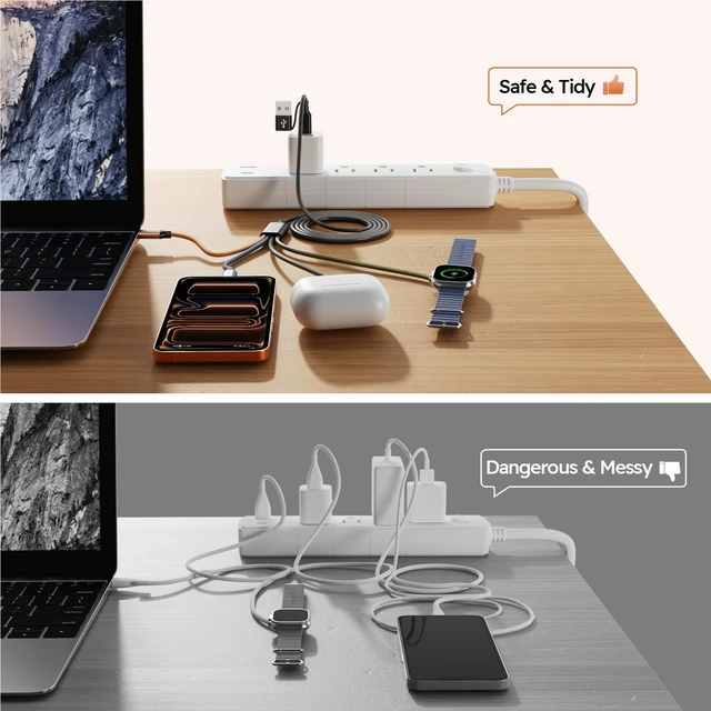 Alt view image 6 of 7 - Travel Essentials 4 in 2 Multi Charging Cable for iWatch Charger 2Pack,5FT Camping/Vacation/Cruise Essentials 2026 with Dual Type-C/ Apple Watch Charger/IP for iWatch 11-1/Ultra 3-1,iPhone 17-8,Galaxy