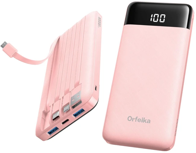 Main image of Orfeika Fast Charging Portable Charger Power Bank with Built-in 4 Cables | 10000mAh|Ultra-Slim&Light|Flight-Safe|Power 6 Devices at Once|22.5W|Battery Pack For iPhone,Samsung,Google|Travel Essentials