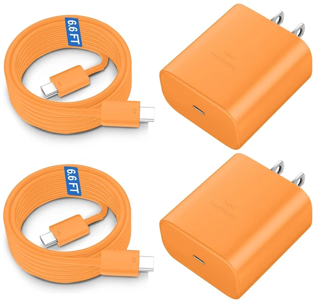 Main image of Super Fast Charger USB C, 45W Type C Charger Fast Charging Cable Block for Samsung Galaxy S26 S25 S24 S23 Ultra/S26 S25 S24 S23 S22 S21 S20/Note 10/20, PPS Wall Charger with 6.6FT Cord-Orange