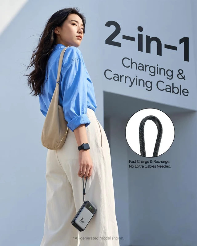 Alt view image 7 of 7 - MOVE SPEED 35W Portable Charger, 20000mAh Power Bank,Built in USB-C Cables | Battery Pack,Flight-Safe,Travel Essentials,LiFePO4 Car-Grade Safe Cell,for iPhone 18/17/16 Samsung,ipad