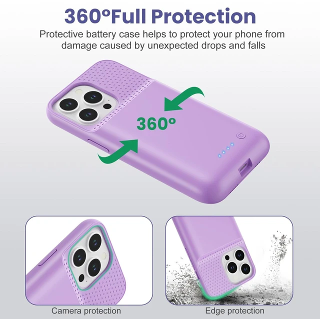 Alt view image 4 of 7 - Battery Case for iPhone 13/13 Pro/14, 7500 mAh Smart Battery Case, Additional Battery Charging Case, Portable Mobile Phone Case, Battery, Removable Power Bank Case, Battery Case for iPhone 13/13