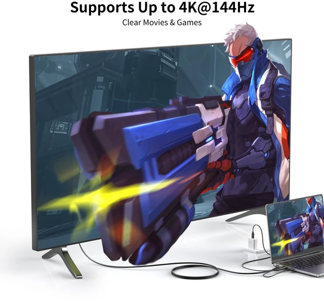 Alt view image 2 of 7 - Maqze Displayport to USB C Cable 4K@60Hz, 6FT Display Port to Type C Adapter with USB-C PD Power, Touch-Enabled for AR Glasses Xreal Air, Rayneo, Rokid, Touchable Portable Monitor