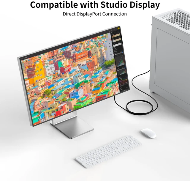 Alt view image 3 of 7 - Maqze Displayport to USB C Cable 4K@60Hz, 6FT Display Port to Type C Adapter with USB-C PD Power, Touch-Enabled for AR Glasses Xreal Air, Rayneo, Rokid, Touchable Portable Monitor