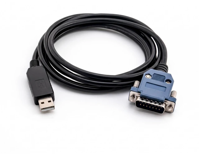 Main image of 6Ft FT232RL USB to DB15 Serial Adapter Cable for YOKOGAWA Servo Drives | 1.8m, 15-Pin Male RS232 Programming Cable, for Industrial Automation