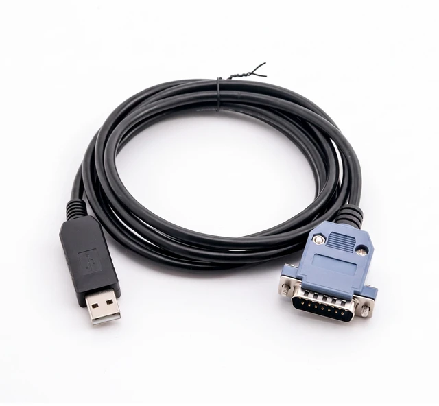 Alt view image 7 of 7 - 6Ft FT232RL USB to DB15 Serial Adapter Cable for YOKOGAWA Servo Drives | 1.8m, 15-Pin Male RS232 Programming Cable, for Industrial Automation