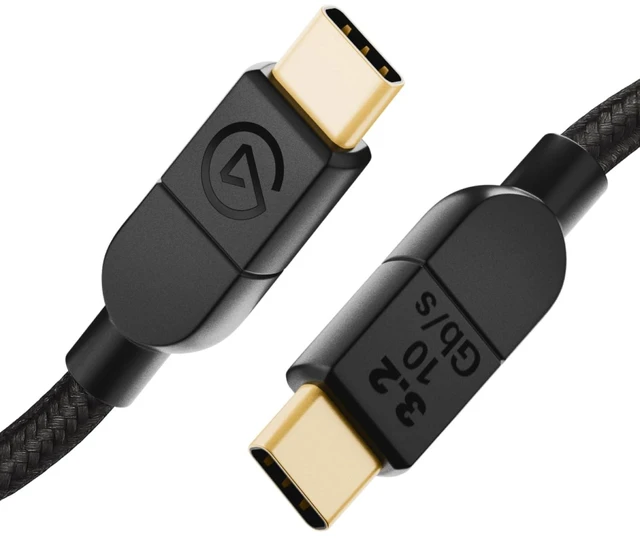 Main image of Elgato USB-C 3.2 C-to-C Cable, 10 Gb/s, 1.5m | 3A power delivery, Gold-plated connectors, Rugged nylon braiding, Compatible with Mac, PC, gaming peripherals