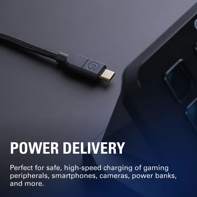 Alt view image 3 of 6 - Elgato USB-C 3.2 C-to-C Cable, 10 Gb/s, 1.5m | 3A power delivery, Gold-plated connectors, Rugged nylon braiding, Compatible with Mac, PC, gaming peripherals
