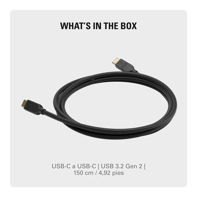 Alt view image 6 of 6 - Elgato USB-C 3.2 C-to-C Cable, 10 Gb/s, 1.5m | 3A power delivery, Gold-plated connectors, Rugged nylon braiding, Compatible with Mac, PC, gaming peripherals