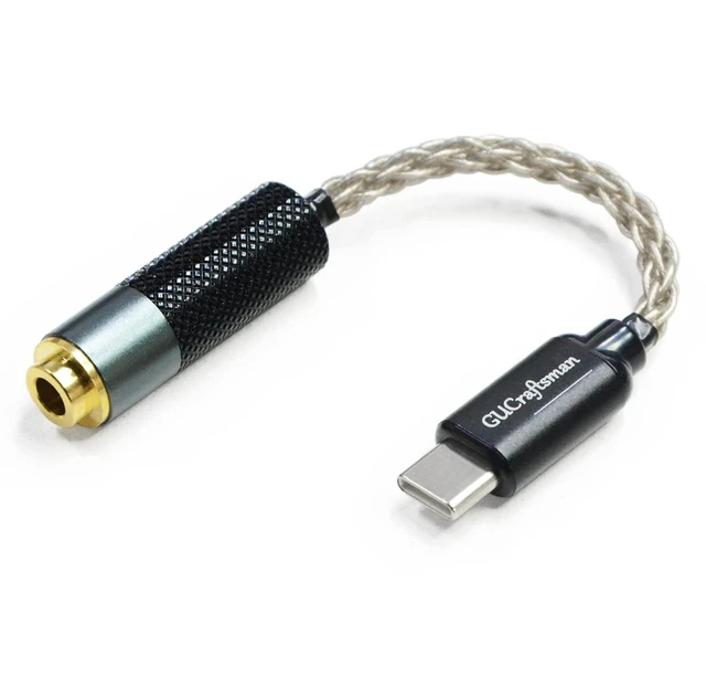 Main image of USB Type C to 4.4mm Balanced Female Portable HiFi Headphone Adapter 6N Single Crystal Silver Aux Audio Dongle Cable Cord to 4.4mm Jack Adapter for Android/Windows/MacOSX System Smartphone Laptop