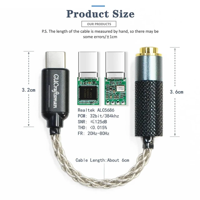 Alt view image 4 of 7 - USB Type C to 4.4mm Balanced Female Portable HiFi Headphone Adapter 6N Single Crystal Silver Aux Audio Dongle Cable Cord to 4.4mm Jack Adapter for Android/Windows/MacOSX System Smartphone Laptop