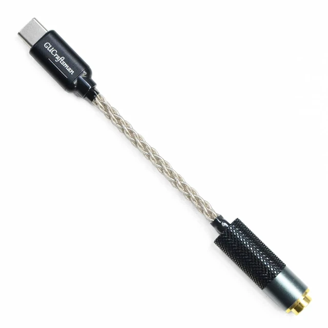 Alt view image 3 of 7 - USB Type C to 4.4mm Balanced Female Portable HiFi Headphone Adapter 6N Single Crystal Silver Aux Audio Dongle Cable Cord to 4.4mm Jack Adapter for Android/Windows/MacOSX System Smartphone Laptop