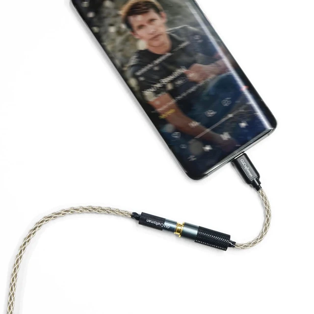 Alt view image 7 of 7 - USB Type C to 4.4mm Balanced Female Portable HiFi Headphone Adapter 6N Single Crystal Silver Aux Audio Dongle Cable Cord to 4.4mm Jack Adapter for Android/Windows/MacOSX System Smartphone Laptop