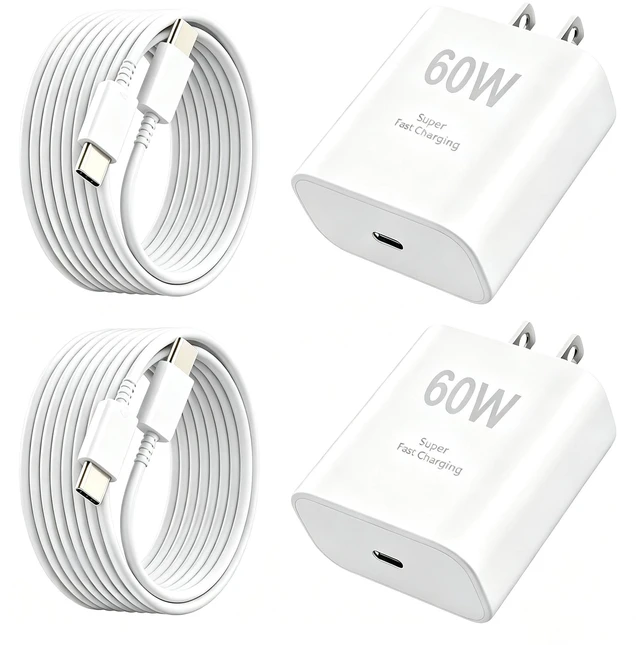 Main image of 60W Super Fast Charger USB C, Type C Android Phone Charger Fast Charging | for Samsung Charger Block with 10ft USB C Fast Charging Cable for Samsung Galaxy S26/S26 Ultra/S25 Ultra/S24/iPhone Duo/iPad