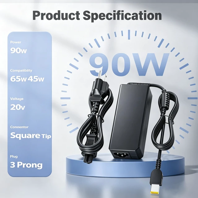 Alt view image 3 of 6 - 90W AC Adapter Compatible with Lenovo ThinkCentre 90W Power Cord M93p M90p Fit for M920q M73 M70q M53 Tiny PC Thinkcentre Neo 50a 50q 30a IdeaCentre C260 C350 C360 All-in-One Desktop 57327041 57327436