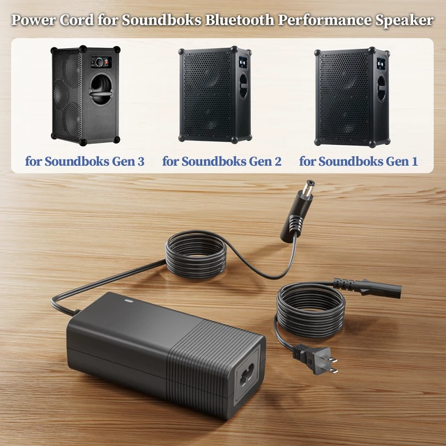 Alt view image 3 of 7 - 14V Charger for Soundboks Gen1 Gen2 Gen3 Performance Speaker Power Cord | Replacement for Soundboks Batteryboks Rechargeable Battery Keyu KA4802A-1403300P Power Supply 8.2FT