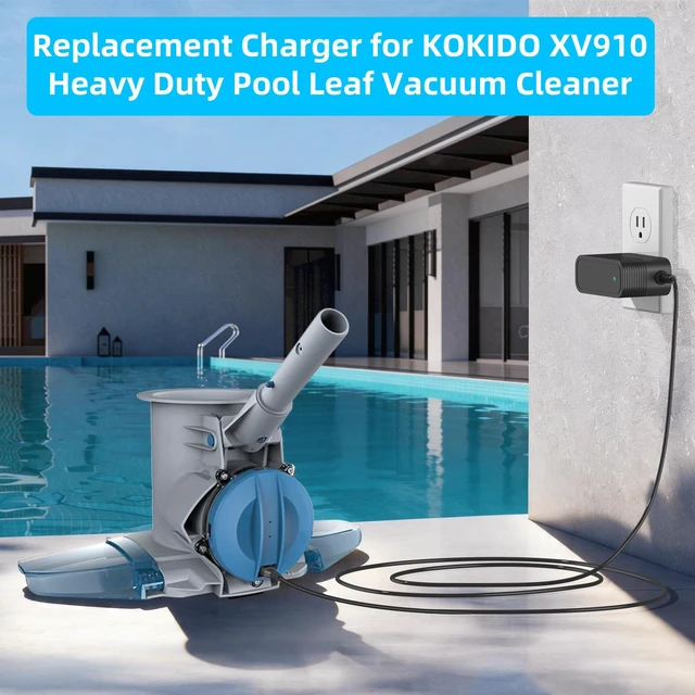 Alt view image 3 of 7 - Charger for KOKIDO EV90 XTROVAC 910 Pool Leaf Vacuum Cleaner 11.1V Battery | Heavy Duty Pool Leaf Vacuum Cleaner Power Cord, Original AC Adapter Replacement, Fast Charging