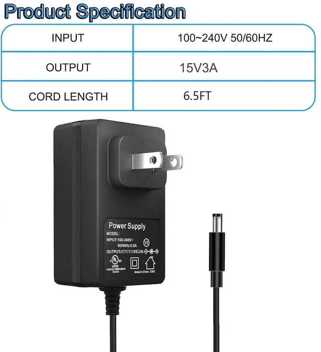 Alt view image 2 of 7 - Charger for turtlebox gen 3 & gen 2: Loud! Outdoor Portable Bluetooth 5.0 Speaker Power Cord Replacement for Turtle Box Speaker Charger