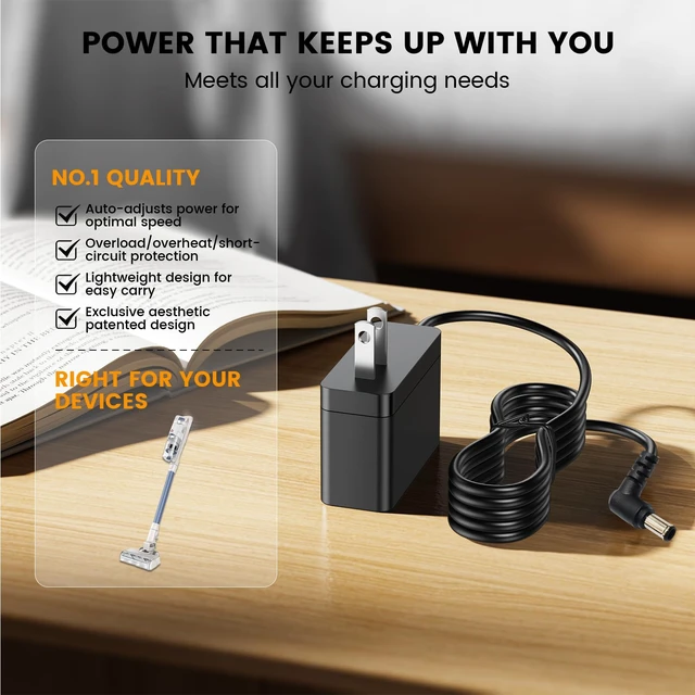 Alt view image 4 of 7 - Vacuum PowerClean Charger Compatible with Bissell 4173 4137 4194 | Replacement AC Adapter, for Self-Standing Cleaner Power 4173 4137 4194, Supply Cord, 30V, 5.91Ft