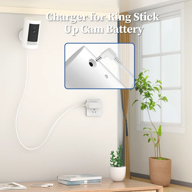 Alt view image 4 of 7 - 2 Pack Cam Charger for Ring Stick Up Cam Battery/Plug-in 3rd Gen/2nd Gen | Replacement for Ring Pan Tilt Stick Up Camera Power Supply 5M/16.4FT Indoor Outdoor Weatherproof Adapter