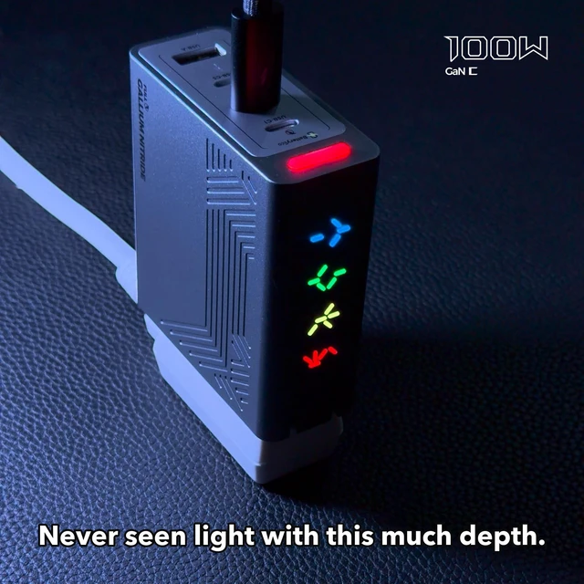 Alt view image 10 of 20 - CUKTECH 100W USB C Charger, 4-Port GaN Wall Charger with Smart Display | Real-Time Wattage Display, 3 USB-C + 1 USB-A, for MacBook Pro/Air, iPhone 17/16, Galaxy S26 and Pixel, 240W Cable Included