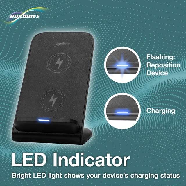 Alt view image 6 of 7 - BoxWave Charger Compatible with Xiaomi Mi 10 Pro - Wireless QuickCharge Stand (15W), Desktop Viewing Wireless Charging - Jet Black