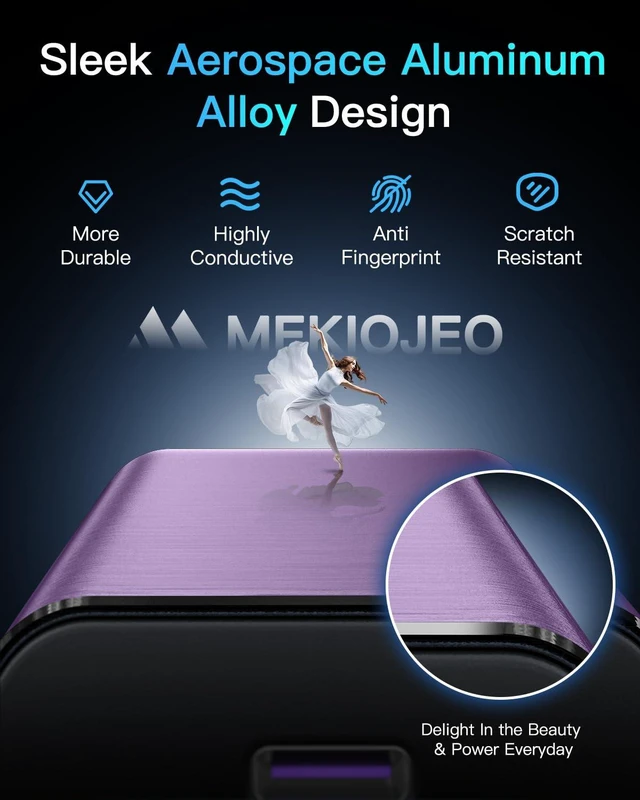 Alt view image 2 of 6 - 12 Ports Aluminum Alloy MEKIOJEO 380W Charging Station USB C Charger Block | 65W Laptop Fast GaN Charger for MacBook Pro/Air/iPad Pro/iPhone (Purple)