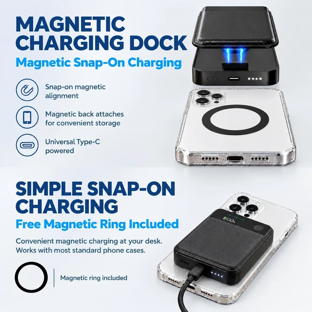 Alt view image 3 of 7 - Magnetic Charger Dock for Plaud Note Pro & Note AI, 2 Pin Magnetic Charging | Stand, USB-C Charging Cable, Plaid Plaud Replacement Charger, Compatible with Plaud Voice Recorder, Charge While Recording