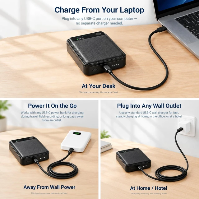 Alt view image 6 of 7 - Magnetic Charger Dock for Plaud Note Pro & Note AI, 2 Pin Magnetic Charging | Stand, USB-C Charging Cable, Plaid Plaud Replacement Charger, Compatible with Plaud Voice Recorder, Charge While Recording