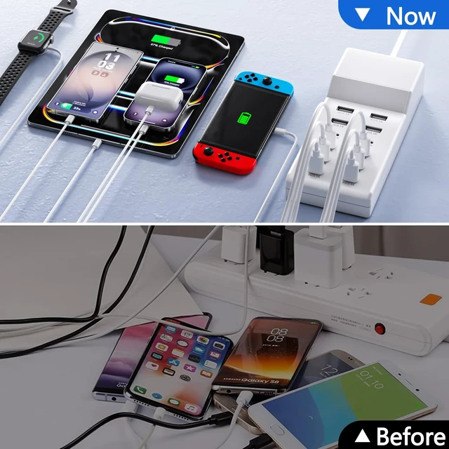 Alt view image 5 of 7 - USB C Charger 50W, 12 Ports USB Charging Station with 8 USB-C and 4 USB-A, Compatible with iPhone 13/14/15/16/17/Smartphone/Tablet/Watch/Headphones and Multiple Charger Plug