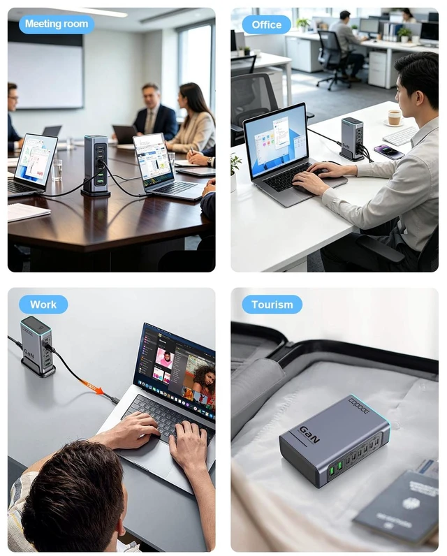 Alt view image 7 of 7 - Copode 140W USB C Charging Station, 8-Port GaN Fast Charger for Multiple Devices,Laptop Wall Charger Compatible with MacBook Air,iPad,iPhone 17/16 Series and More