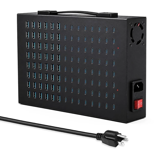 Main image of 112-Port 800W USB Charging Station, USB C Charger for Multiple Devices | Multi Port Desktop Charging Hub with Smart IC Protection, Ideal for Co-Working Spaces, Libraries, Restaurants & Schools