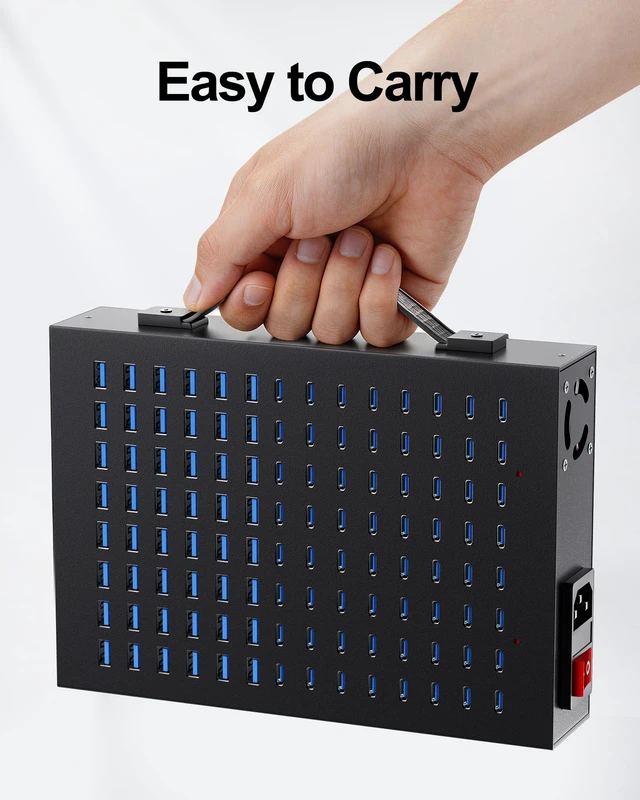 Alt view image 7 of 7 - 112-Port 800W USB Charging Station, USB C Charger for Multiple Devices | Multi Port Desktop Charging Hub with Smart IC Protection, Ideal for Co-Working Spaces, Libraries, Restaurants & Schools