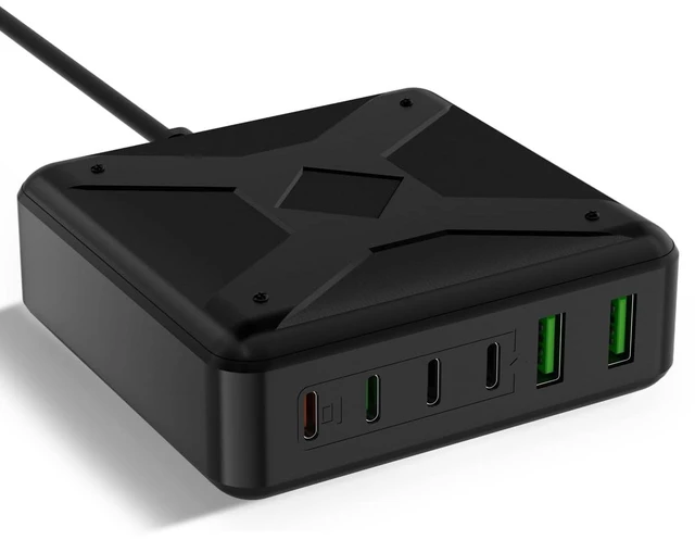 Main image of USB C Charger, 6-Port Fast Charger 200W USB C Charging Station Compatible with MacBook Pro/Air,iPhone 14/13/Mini/Pro/13Pro Max/12 Samsung Galaxy Note