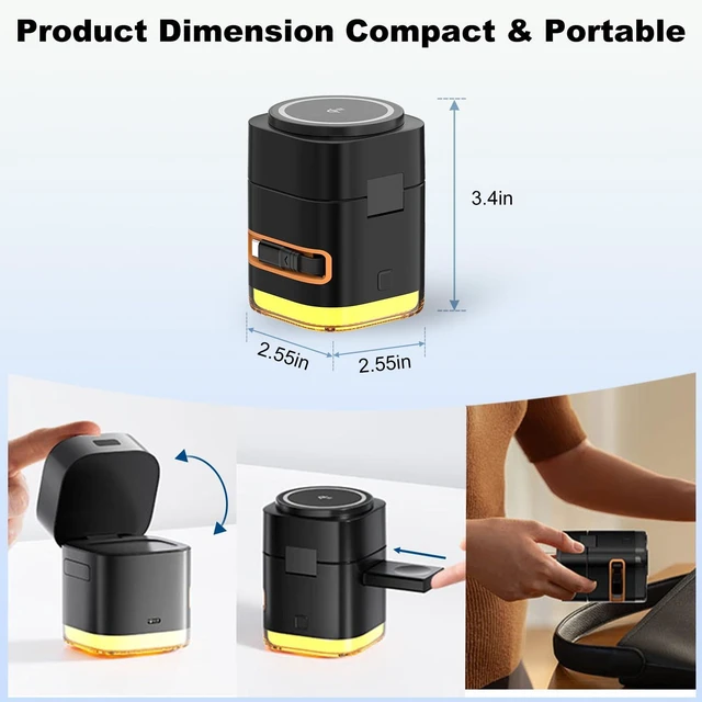Alt view image 3 of 7 - Koolehaoda 5 in 1 Wireless Charging Station for Multiple Devices | 15W Fast Foldable Magnetic Charger Stand with Night Light and 65W PD Adapter for Apple Watch AirPods iPhone 17-12 Series