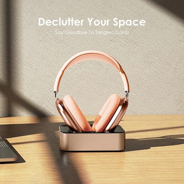 Alt view image 7 of 7 - Headphone Charging Station for AirPods Max 1 & 2 - Magnetic Charger Dock with Lightning & USB-C Connectors, LED Indicator, Easy Drop-in Charging (Orange)