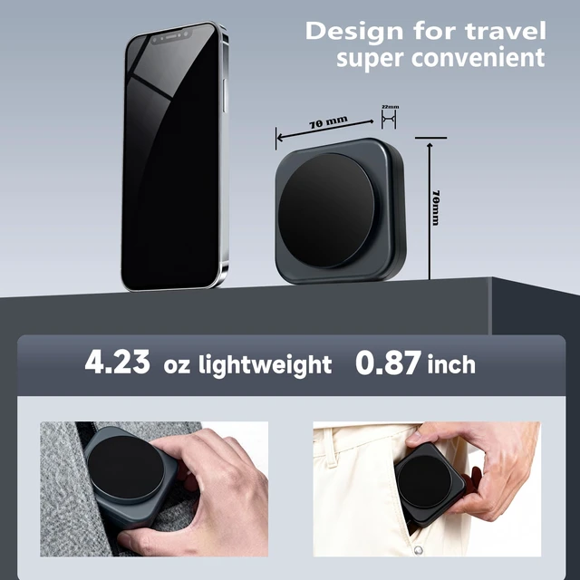 Alt view image 3 of 7 - MINI Foldable 3 in 1 Charging Station for Apple Devices, 15W Fast Magnetic Wireless Charger, Travel Charger Stand for iPhone 17 16 15 14 13 Series, 5W for Apple AirPods, Night light -TRICHARGE (Black)